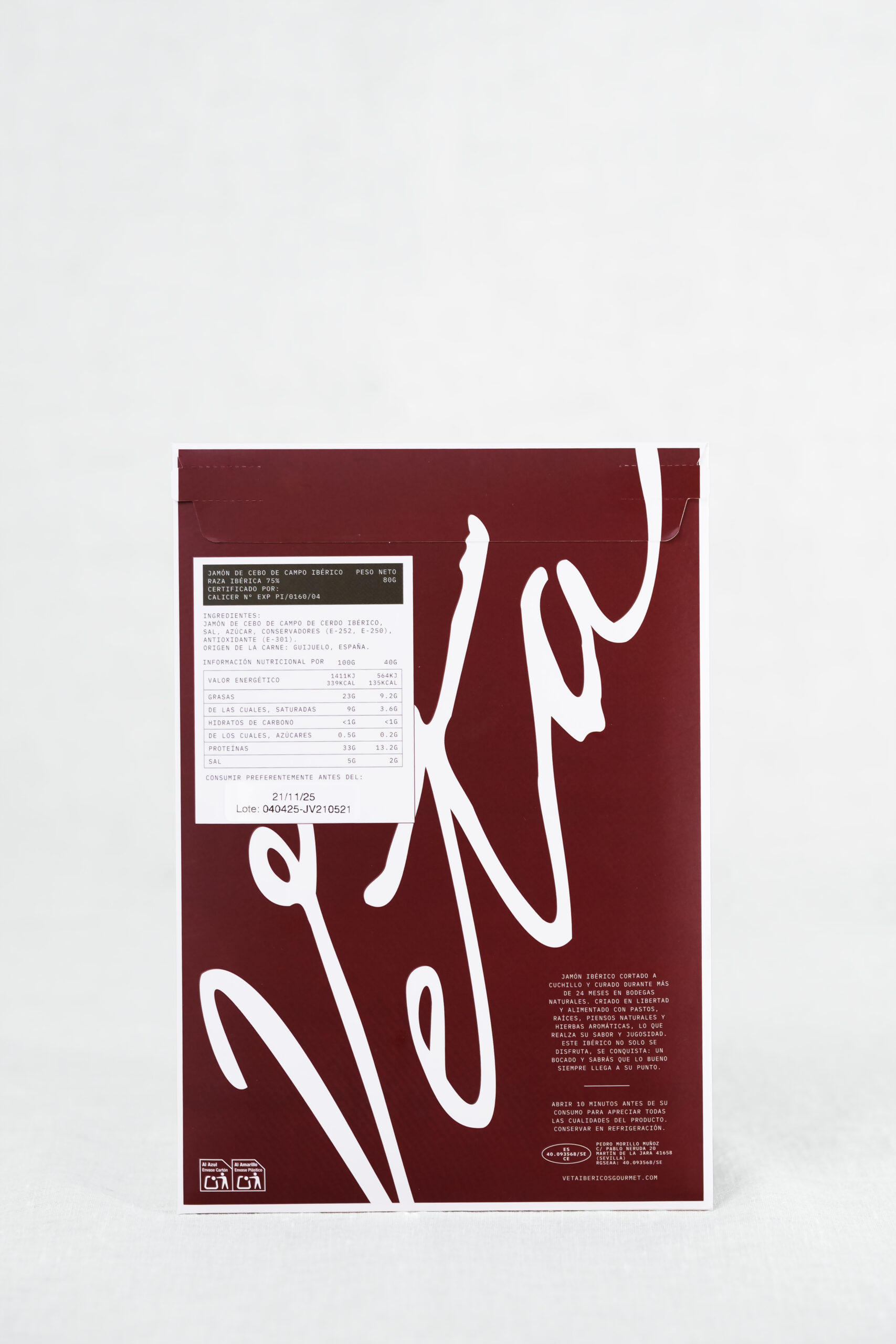 Jamón de Cebo Campo Ibérico 75% - Cortado a cuchillo - Imagen 3