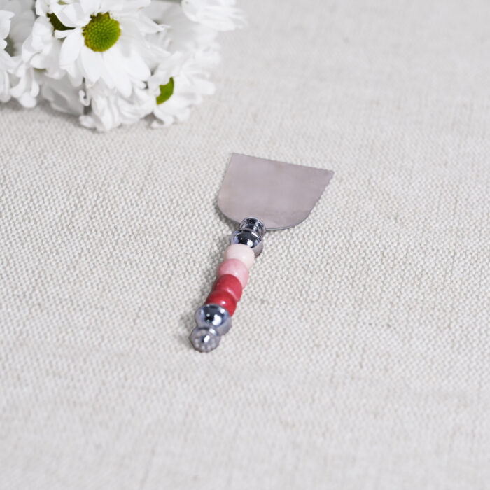 Cuchillo pala “Rojo” queso – pieza artesanal de cerámica